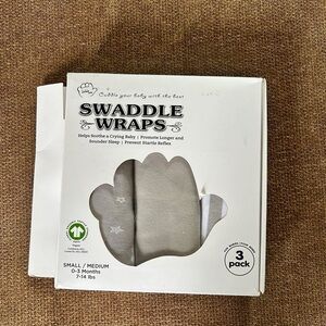 New in Box 3 Pack Swaddles Size 0-3 months